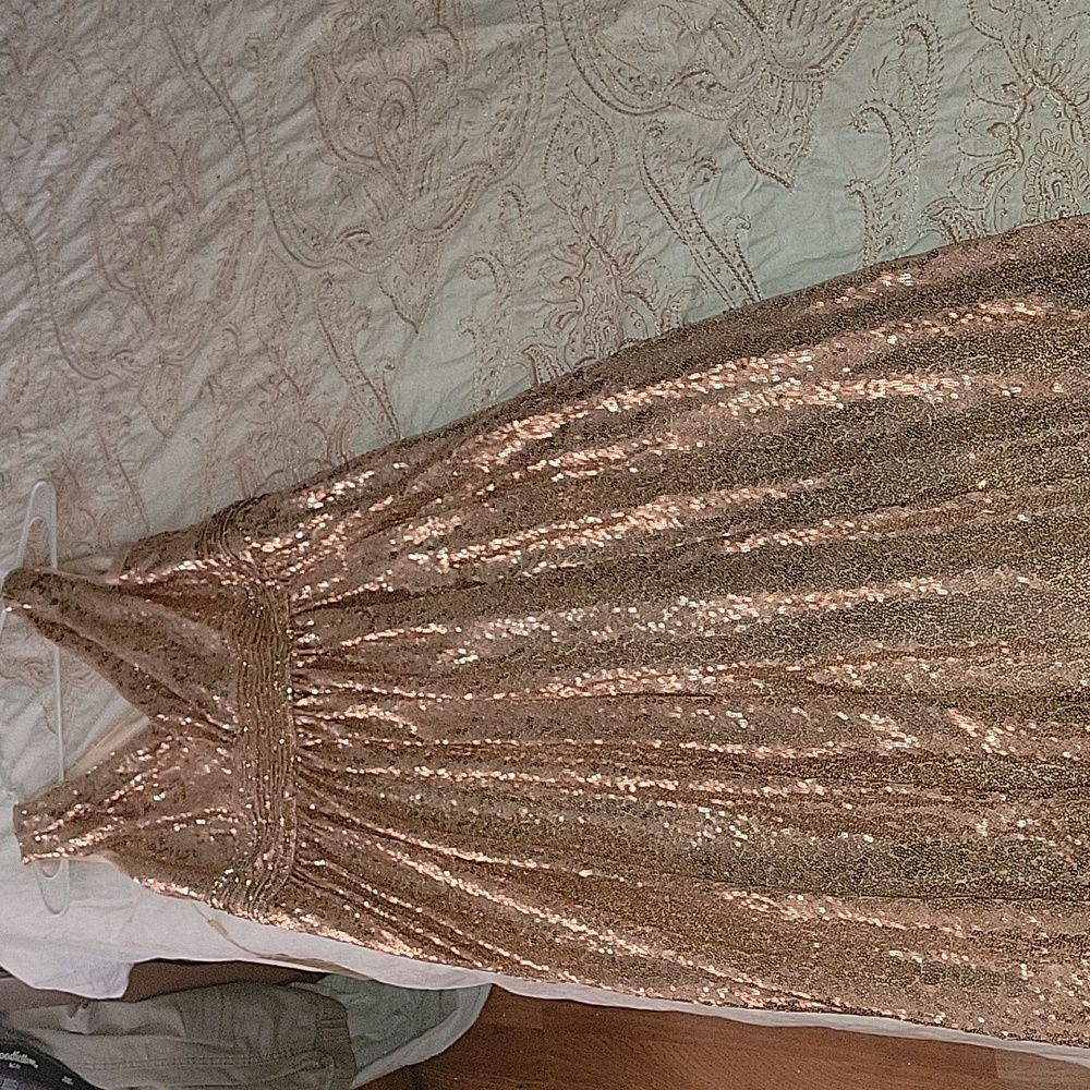 A beautiful blush  dress for a prom dress or wedding